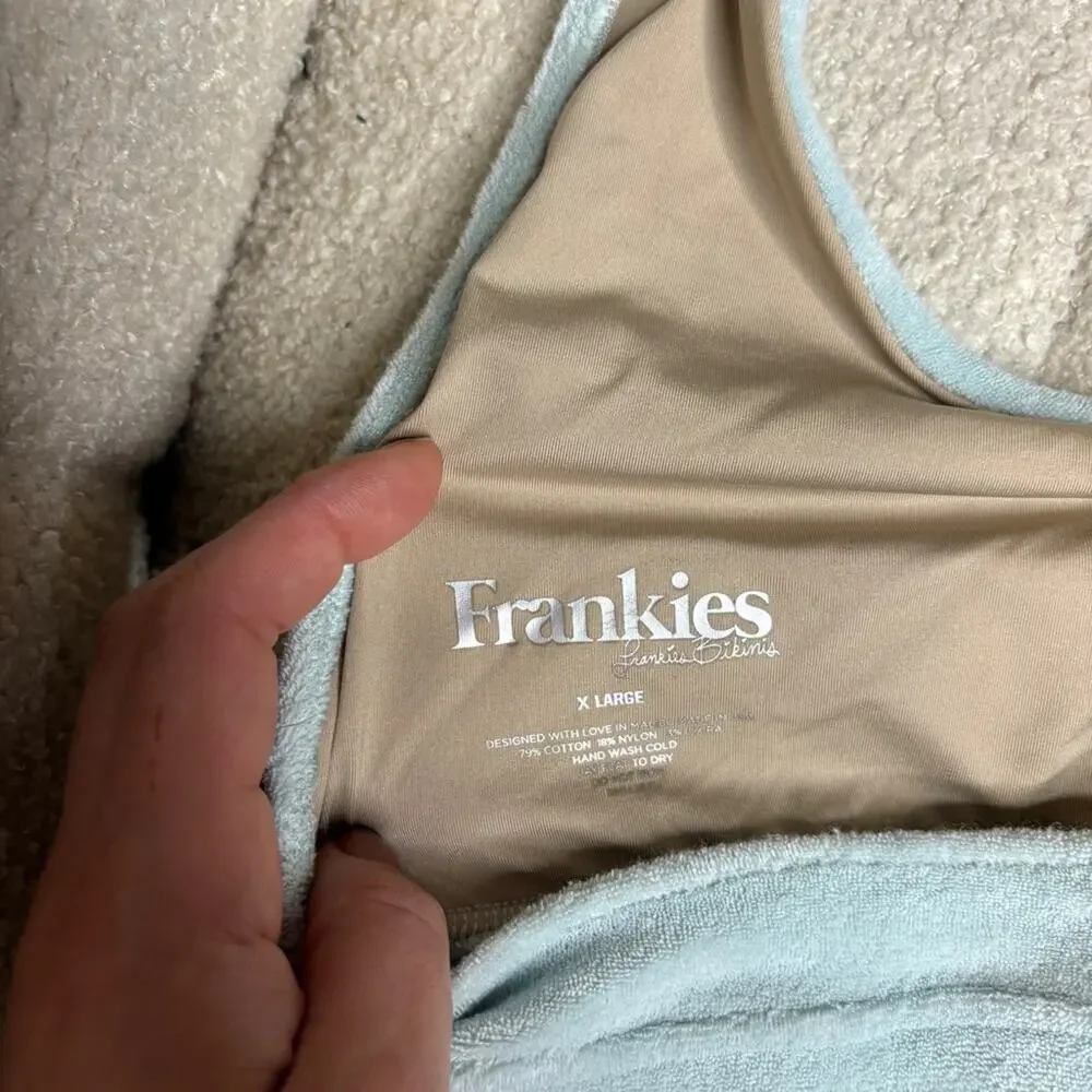Frankies Bikinis Phoebe Terry Bikini Set in Celeste Blue